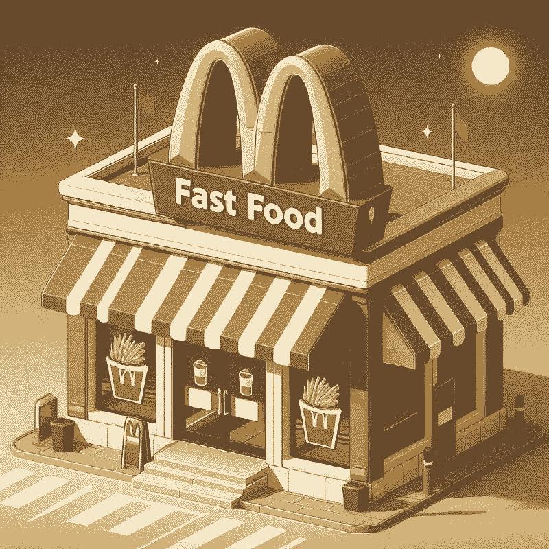 Bing image generation that should've been a Whataburger but has the MacDonald's arches too.